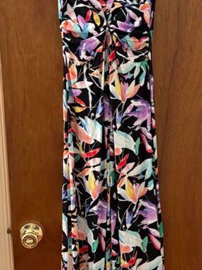 Iman Global Chic Floral Maxi Dress Size XS